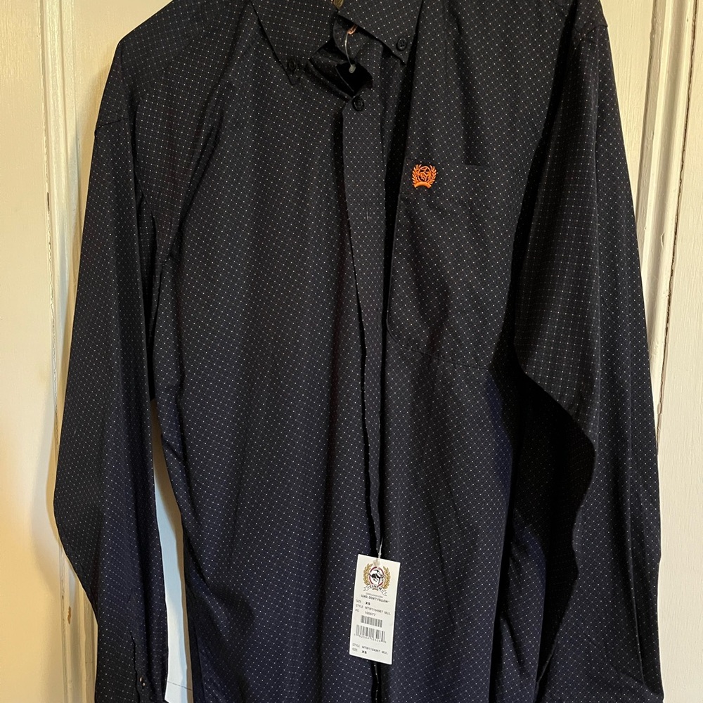 Cinch Men's Navy Patterned Shirt-NWT